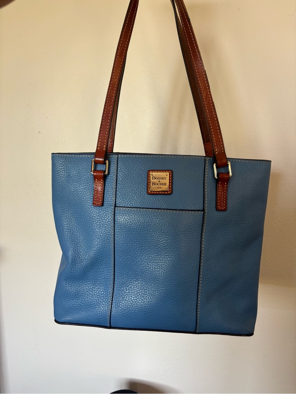 Dooney & Bourke Blue Lexington Leather Shopper Tote